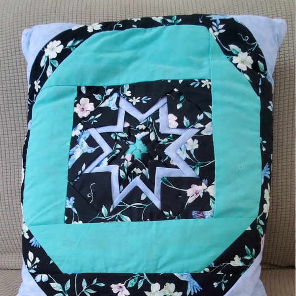 Quillow/Pillow/Lap Quilt/Lap Throw - The Framed Reverse Folded Star