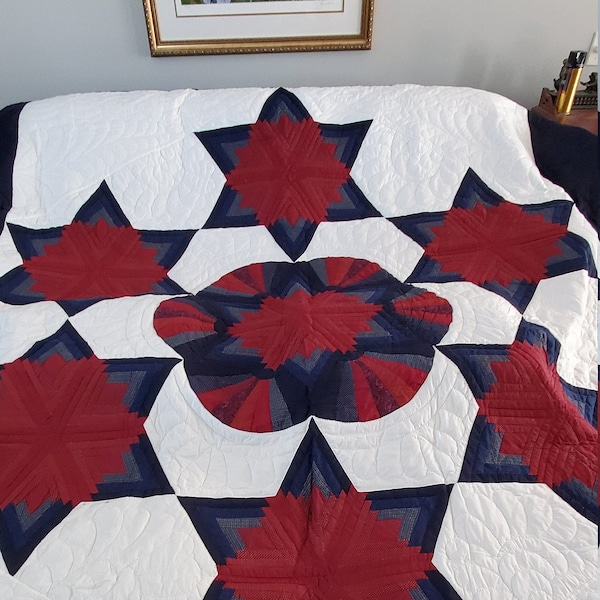 Amish made, Handmade, King Size - The Mother Stars Quilt