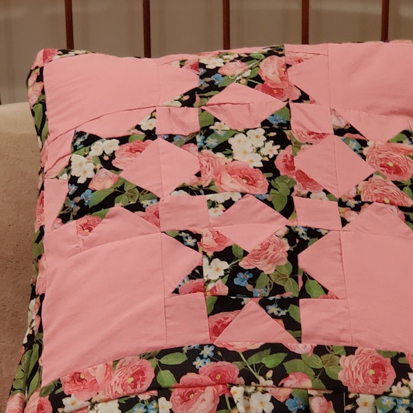 Quillow, Pillow, Lap Quilt/throw - the  Double Star