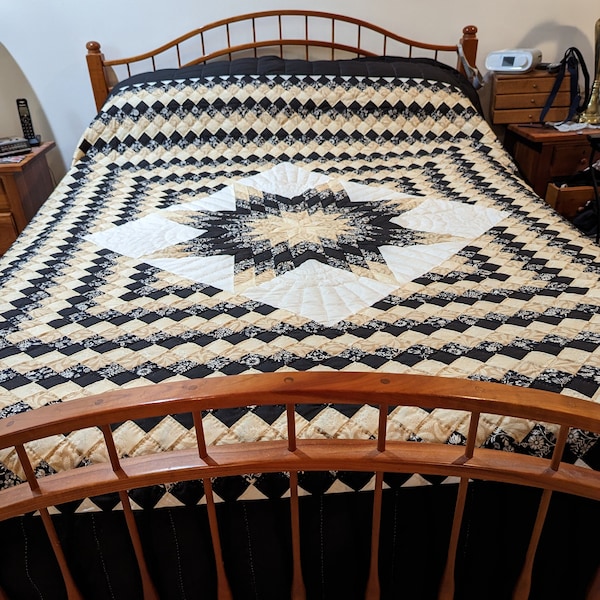 Queen Size Bedding, Amish Made, Handmade - Lone Star with Boston Common