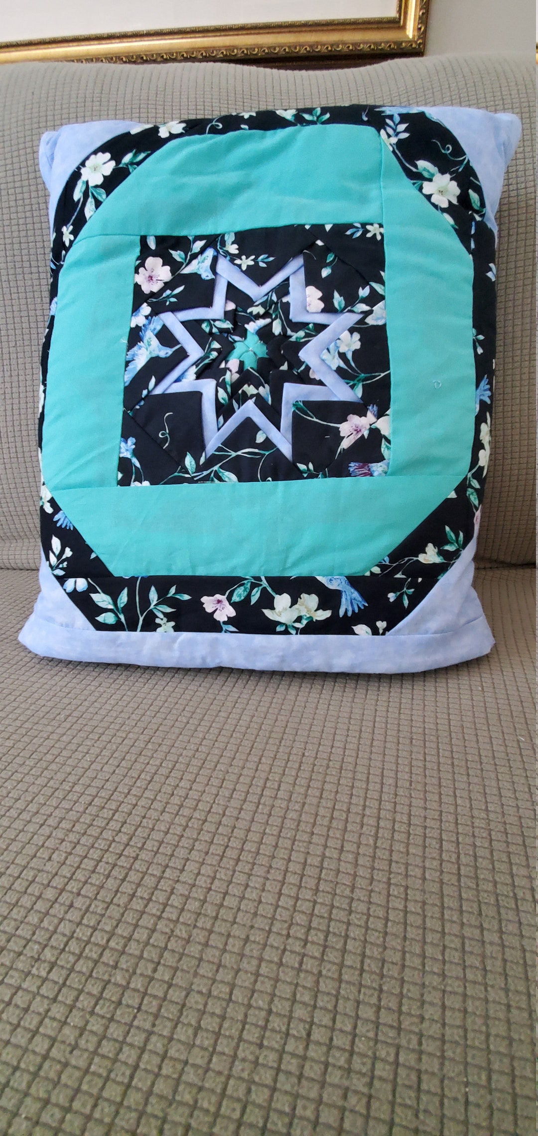 Quillow/pillow/lap Quilt/lap Throw the Framed Reverse Folded Star Etsy