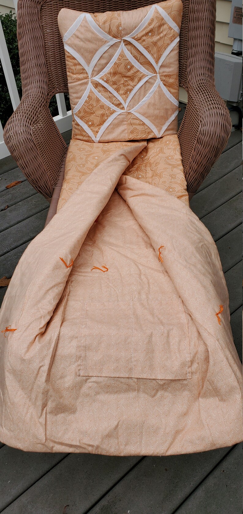 Quillow/pillow/lap Quilt/lap Throw Cathedral Window Etsy