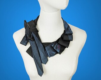 Blaue Formelle Halskette - Krawatte Halskette - Vintage inspiriert - Schmuck für besondere Anlässe - Statement Halskette.