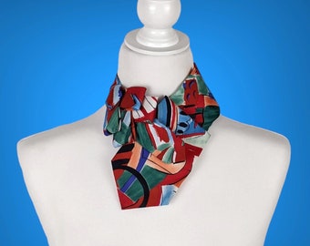 Women's Vintage Ascot Scarf - 1980's Women's Tie - Unisex Neckwear
