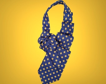 Blue Polka Dot Ascot - Men's Ascot Tie -  Dapper Man Scarf