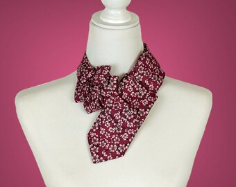 Women's Magenta Tie - Cherry Blossom Scarf - Magenta Ascot - Necktie Scarf.