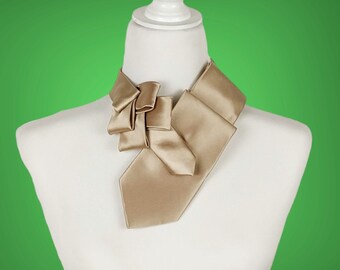 Formal Unisex Ascot - Wedding Ascot - Tuxedo Tie -Champagne Colored Tie