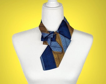 Ascot Tie vintage - Écharpe bleu sarcelle - Écharpe durable - Cravate unisexe