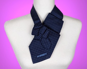 Women's Necktie - Necktie Scarf - Tie Scarf - Navy Silk Scarf - Unisex Scarf - Conscious Clothing.