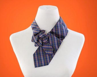 Plaid Silk Scarf - Necktie Scarf - Hipster Clothing - Women's Tie - Sustainable Clothing.