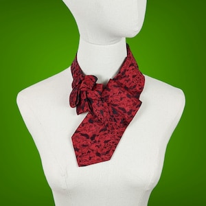 Écharpe lavallière noire et rouge Cravate de smoking Accessoires de cérémonie vintage Chic image 1