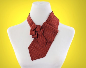 Modern Ascot - Terracotta Ascot - Unique Scarf - Necktie Scarf - Work Clothing