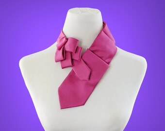 Pink Ascot - Unique Scarf - Menswear For Women - Gift For Necktie Lovers.