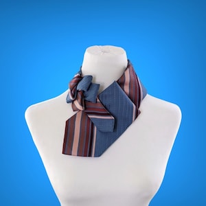 Retro Ascot - Blue Ascot Scarf - Vintage Chic - Striped Ascot - Ethical Fashion