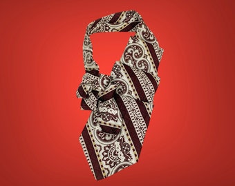 Burgundy Jabot - Sustainably Made Ascot - Dapper Man Scarf - Renaissance Tie