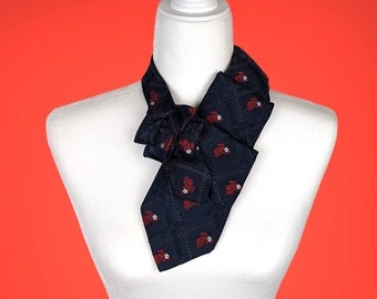 Navy Ascot - Vintage Chic - Ethical Fashion - Vintage Ascot Scarf