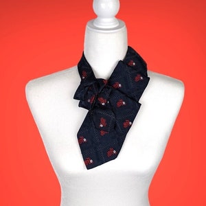ascot made from a vintage navy necktie