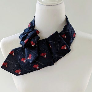 Navy Ascot Vintage Chic Ethical Fashion Vintage Ascot Scarf image 6