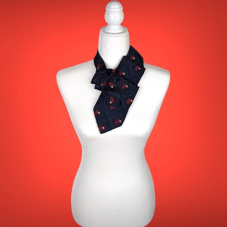 ascot made from a vintage navy necktie