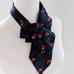 Navy Ascot Vintage Chic Ethical Fashion Vintage Ascot Scarf image 5