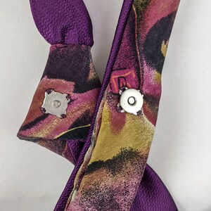 Women's Magenta Double Necktie Couture Necktie Unique Neckwear image 3