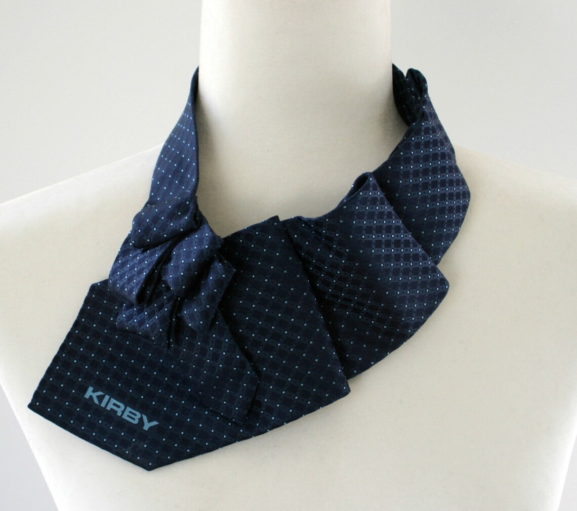 Women's Necktie Necktie Scarf Tie Scarf Navy Silk Etsy