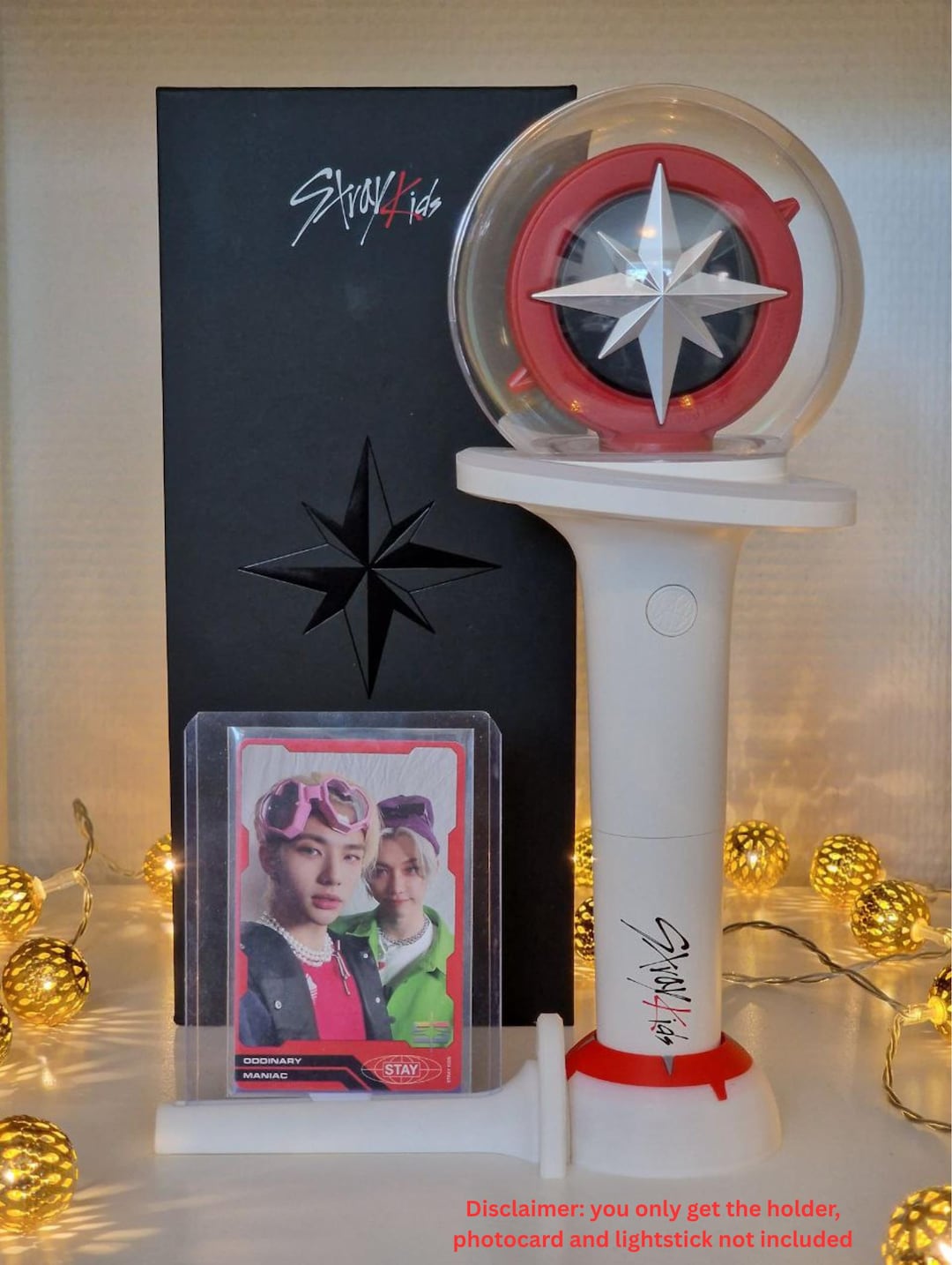 Stray Kids SKZ Lightstick and Photocard Holder Stand Display Piece