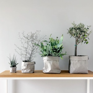 Sac de jardinière en papier, Sac en papier lavable, Sac en papier réutilisable, Pots de jardinière en papier kraft, Pot de fleur durable avec rangement attrape-tout, Sac de jardinière