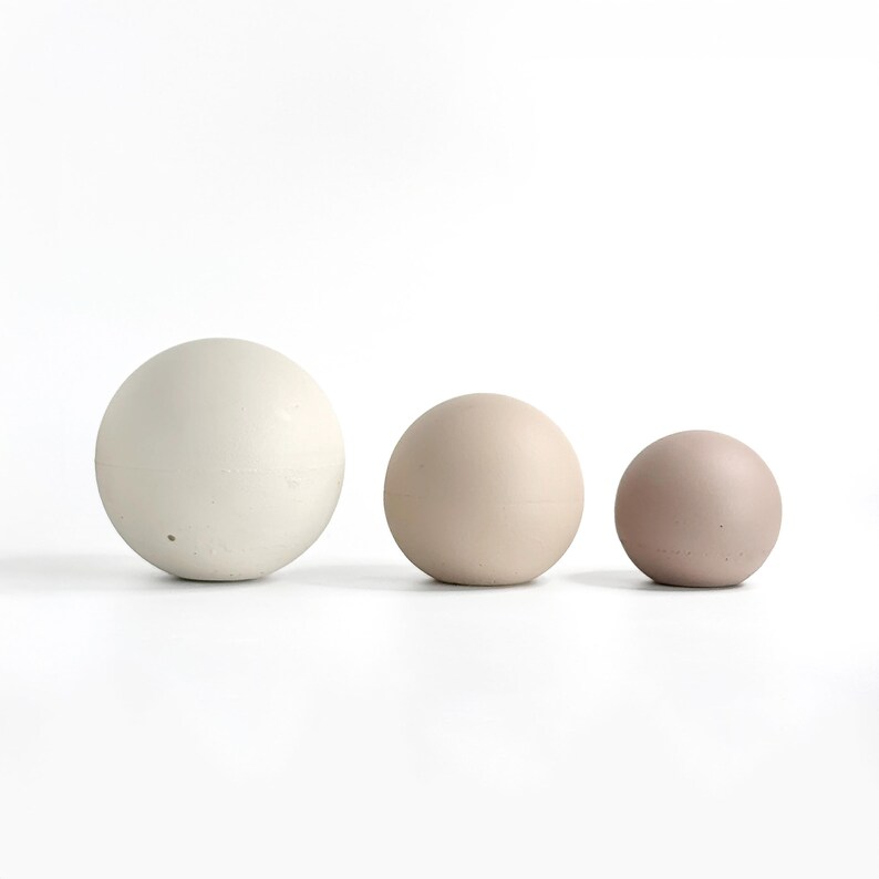 Modern Farmhouse Table Decor Concrete Sphere Accent for Shelf Display