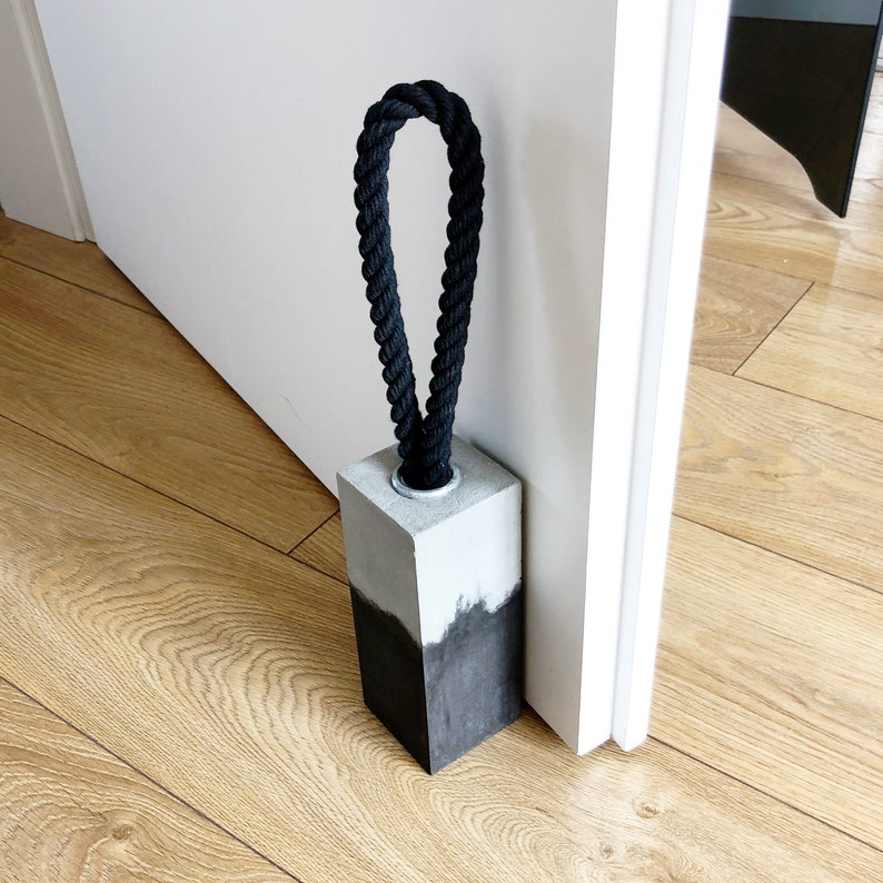 Rectangle Door Stop Concrete Door Stop Modern Black and Etsy