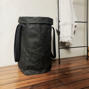 Grand sac à linge, Sac en papier lavable, Panier à linge, Organiseur de sac en papier, Rangement de la salle de bain, Rangement du linge, Grand sac à bandoulière