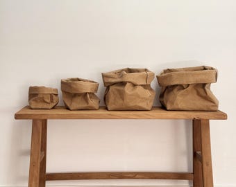 Washable Paper Bag Set of 4, Storage Baskets & Plant Pot Covers