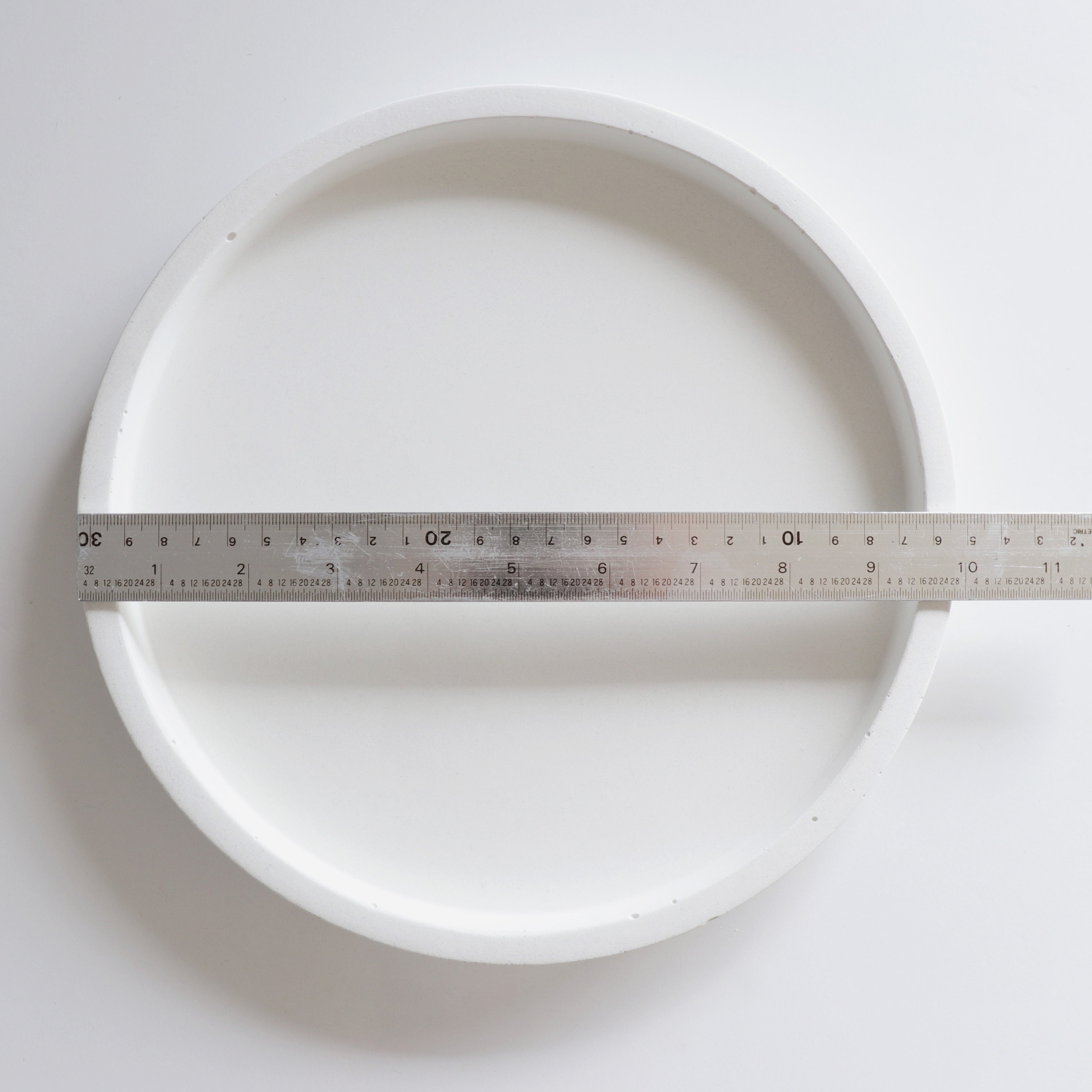 Runde Beton Tablett weiße dekorative Tablett große Catchall | Etsy