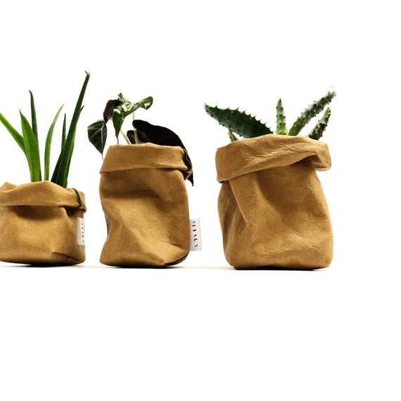 Reactor Doe het niet Heiligdom Paper Bag Planter Washable Paper Bag Small Storage Pot - Etsy Denmark