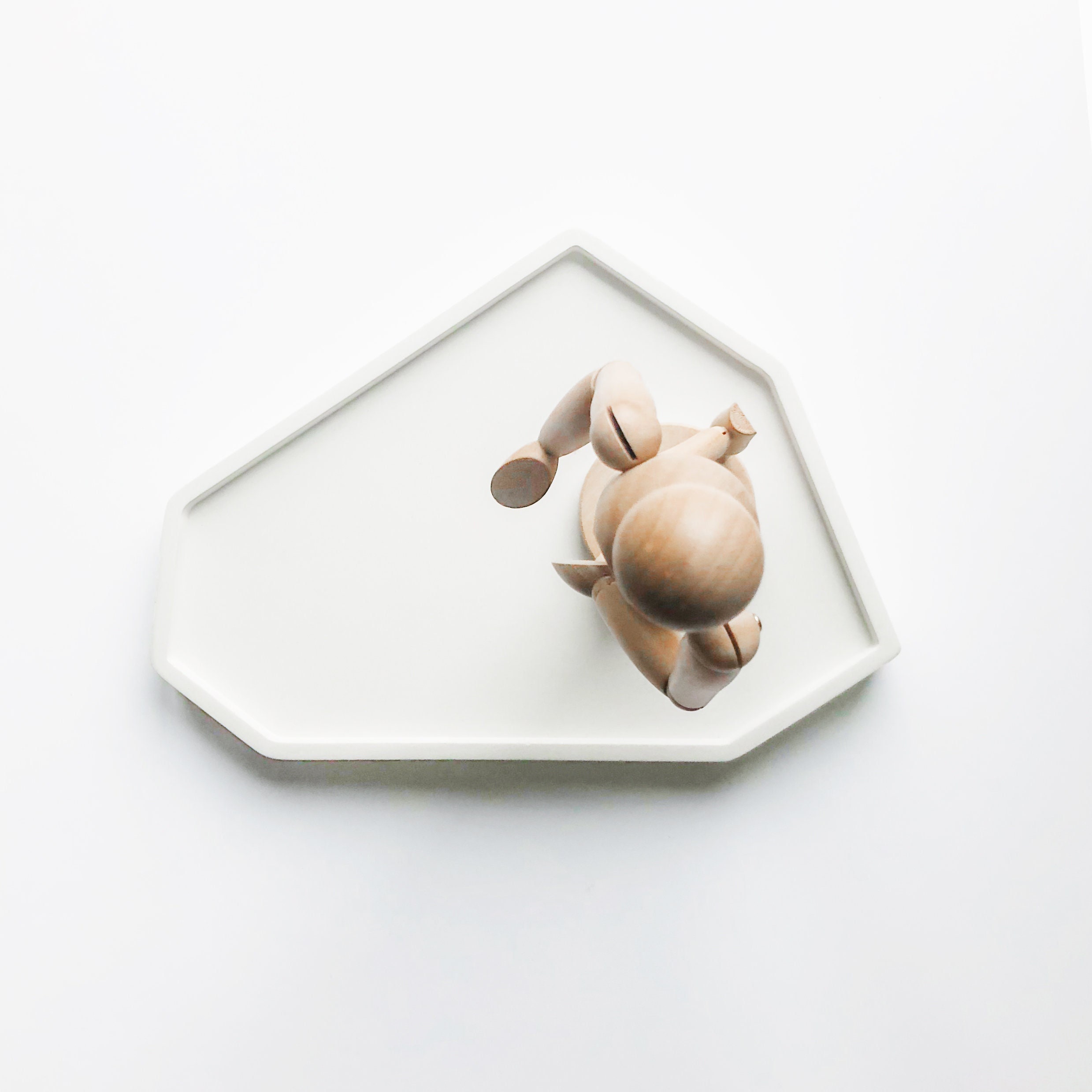 Grand Plateau Géométrique, Plateau à Bijoux, Fourre-Tout Moderne, de Cuisine Blanc, Bougies, en Béto