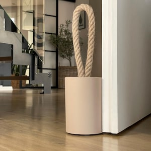 Concrete Door Stop – Natural Classic Beige, Modern Door Stop for Cozy Home, Contemporary Door Stops for Nature–Inspired Home