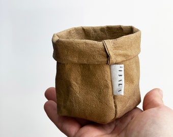 Washable Paper Bag, Small Bathroom Organizer, Washable Paper Pot, Mini Planter, Small Desk Organizer