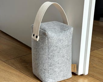 Wool Door Stop with Cotton Handle – Unfilled Soft Door Weight