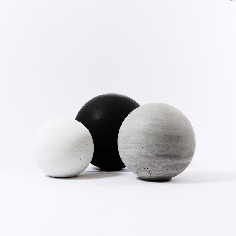 Modern Concrete Sphere – Set of 3 Minimalist Home & Office Decor - Etsy