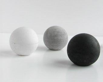 Concrete spheres set of 3, Sphere letter press, Geometric decoration, Concrete decoration, Work gifts, Concrete paperweight