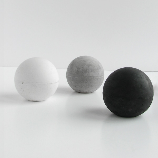 Concrete spheres set of 3, Sphere letter press, Geometric decoration, Concrete decoration, Work gifts, Concrete paperweight