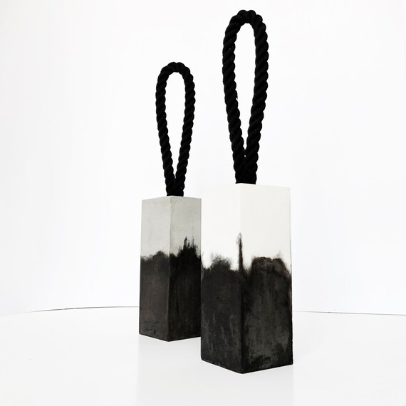Concrete Door Stopper Concrete Decor Heavy Door Stop Gifts For Home Modern Cement Decor Minimalist Gift Idea Black White Decor