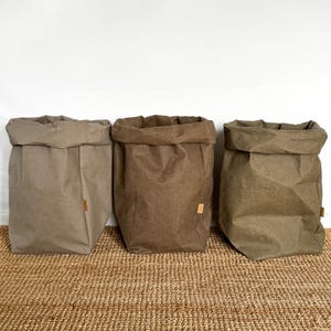 Sacchetto di carta lavabile, cesto della biancheria extra large, borsa portaoggetti per il bagno, borsa di carta XXL, borsa pieghevole, organizer per giocattoli, borsa riutilizzabile