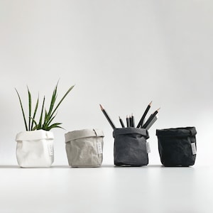 Sac en papier lavable, petit organiseur de salle de bain, pot de rangement et d'organisation durables, sac réutilisable écologique, mini jardinière