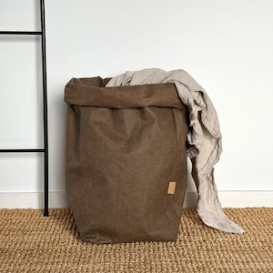 Sacchetto di carta lavabile, grande, borsa portaoggetti, bagno, extra large, cestino per la carta, cestino per il riciclaggio, borsa per giocattoli, borsa riutilizzabile, borsa per la spesa