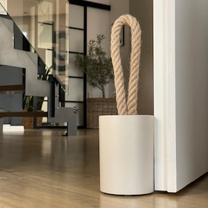 Concrete Door Stop – Natural Pure Beige, Modern Door Stop for Cozy Home, Contemporary Door Stops for Nature–Inspired Home