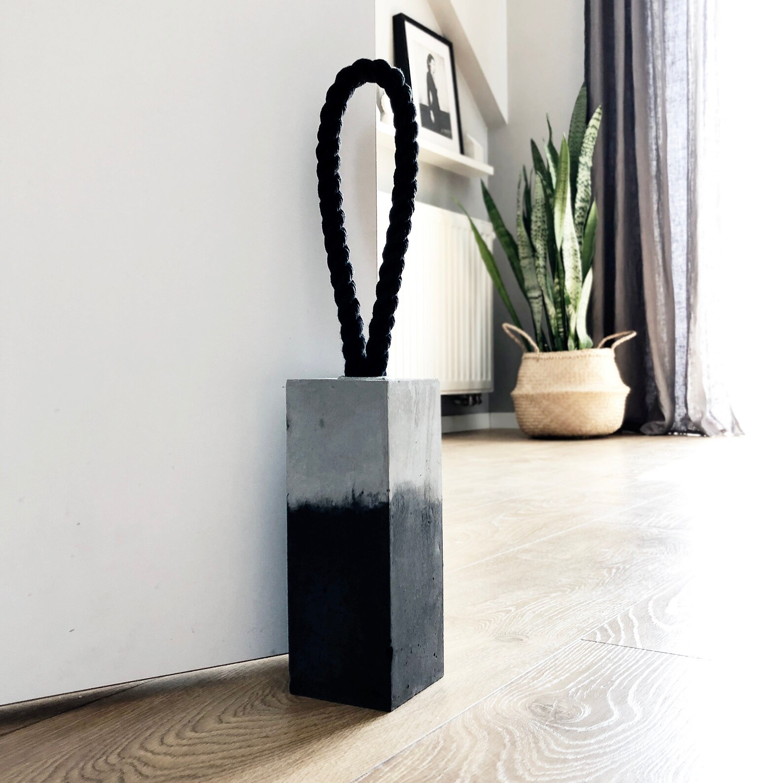 Modern door stopper Heavy doorstop Concrete door stop Etsy