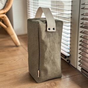 Gewogen deurstopper, handgemaakt van wasbaar papier - ongevuld, extra hoge stoffen deurstopper voor gebruik binnenshuis, deurstopper van zware stof