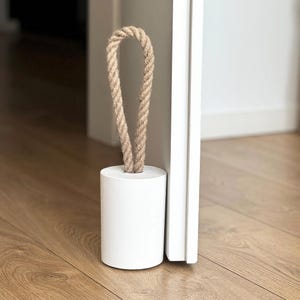 Concrete Door Stop – Modern Door Stop with Handle, Contemporary Door Stops for Home, Durable Concrete Door Stoppers, Door Stop Concrete