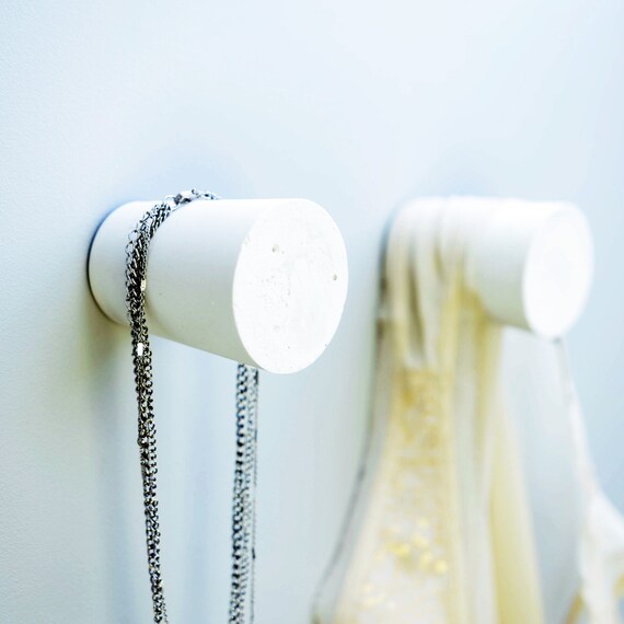 Concrete wall hangers modern wall hooks 2pack minimalist Etsy